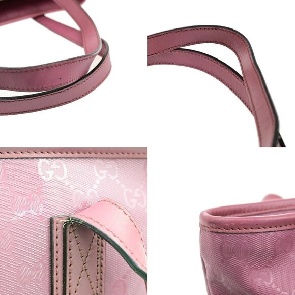 GUCCI Logo Imprime GG Pattern Shoulder Bag PVC Leather Pink GHW Italy 31YH147 - Picture 8 of 16